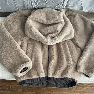 Zara Girls Tan faux fur coat